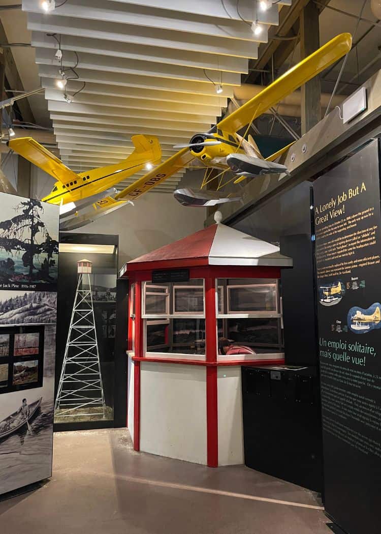 Inside the Visitor Centre - Firetower and Airplane display