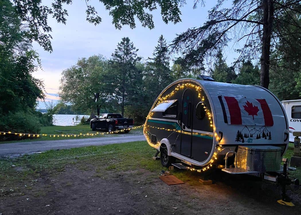 McRae-Point-Provincial-Park-Nellie-decked-out-in-twinkle-lights