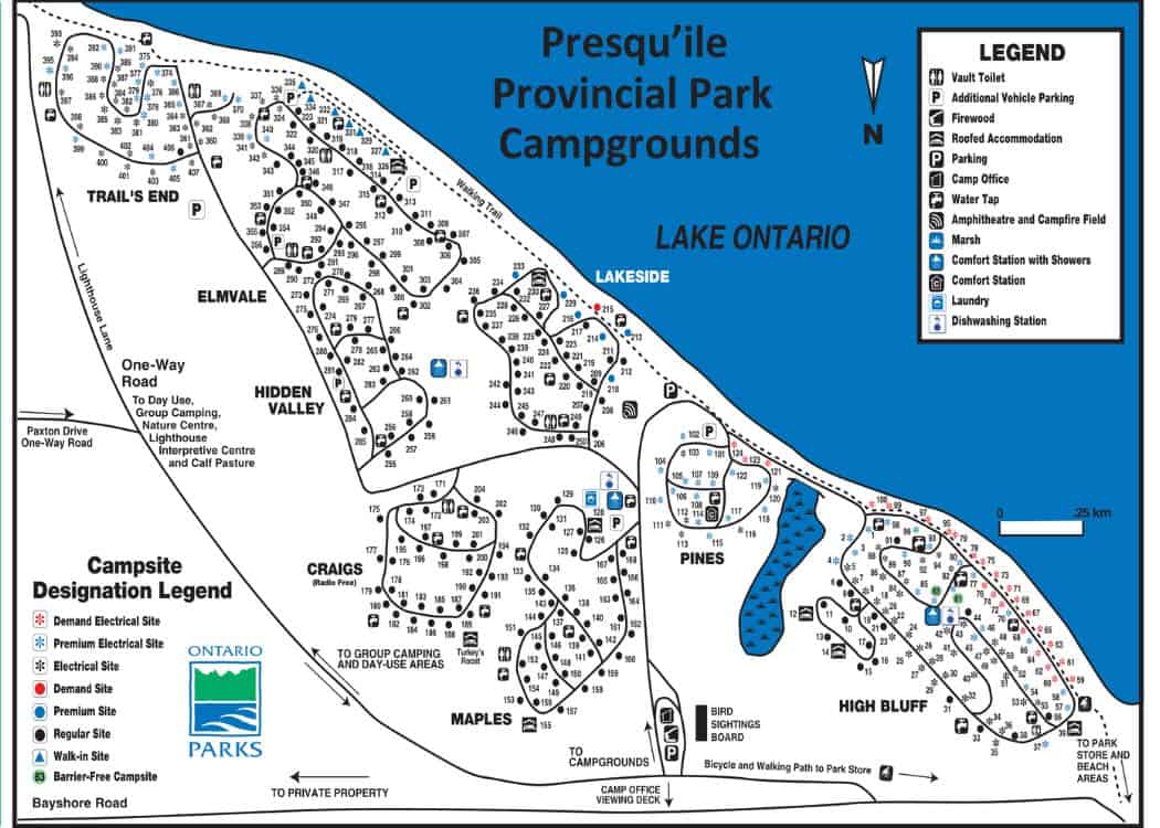 Presquile Provincial Park - Campground map