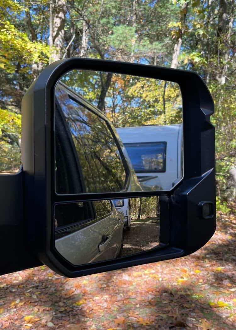 View with Extended Towing Mirrors on Toyota Tundra