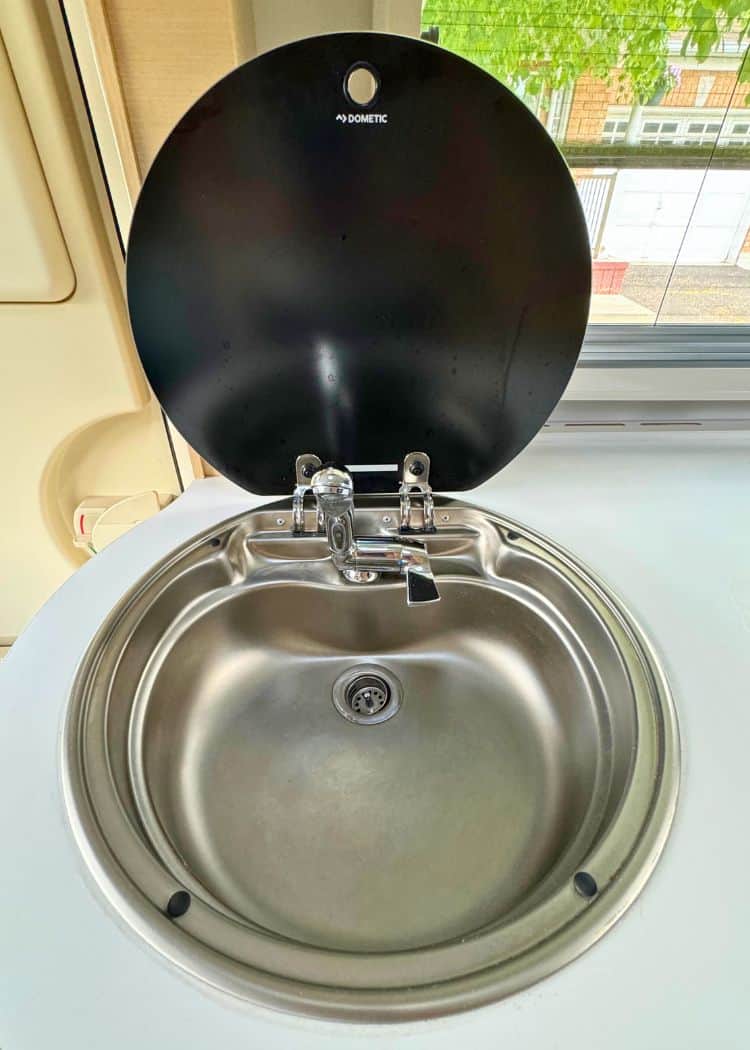 Kitchen sink in Teardrop Trailer