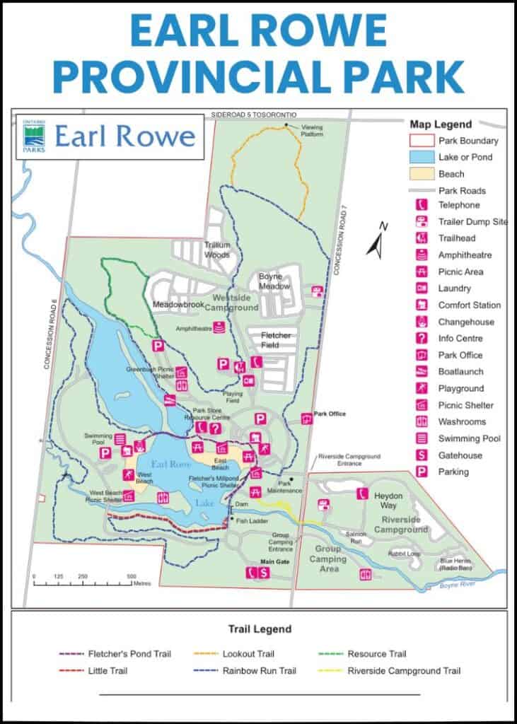 Earl Rowe Provincial Park Map