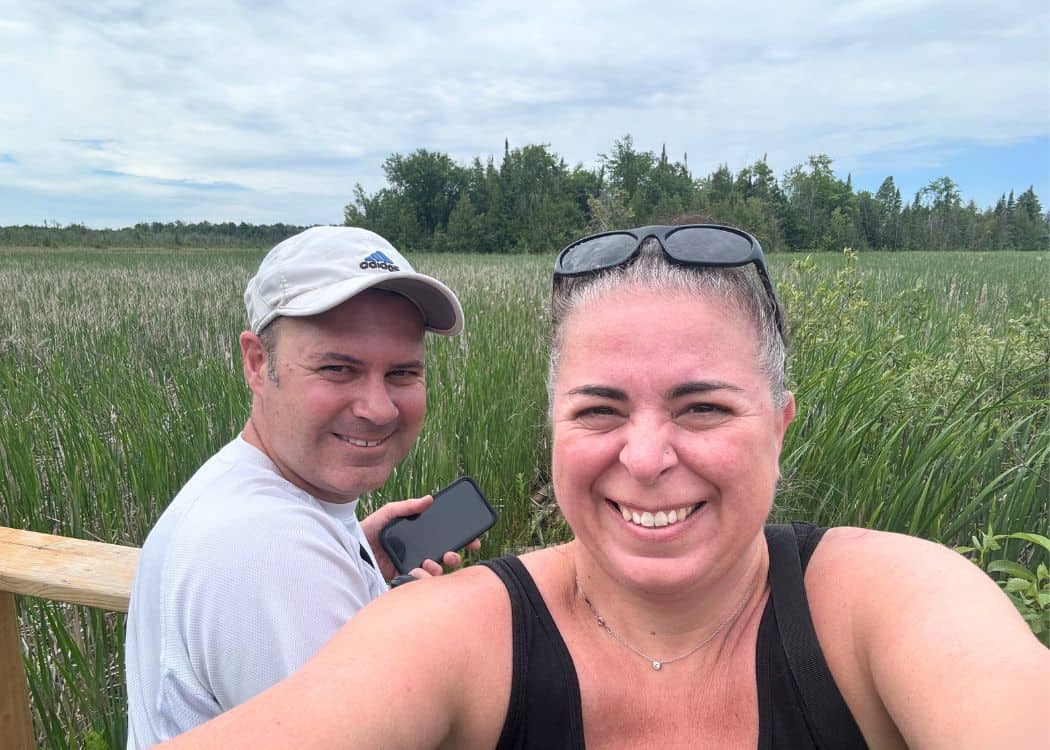 Emily Provincial Park - Hubby and I at the Lookout