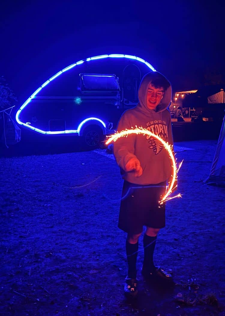 Bass Lake Provincial Park - Boy with sparklers