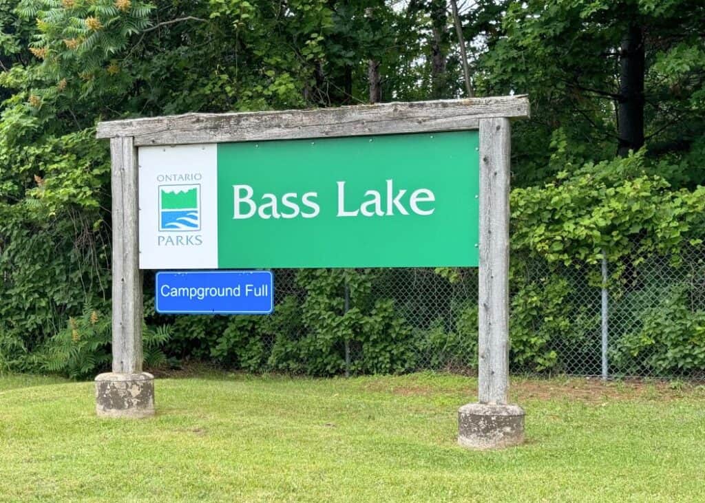 Bass Lake Provincial Park - Park Sign