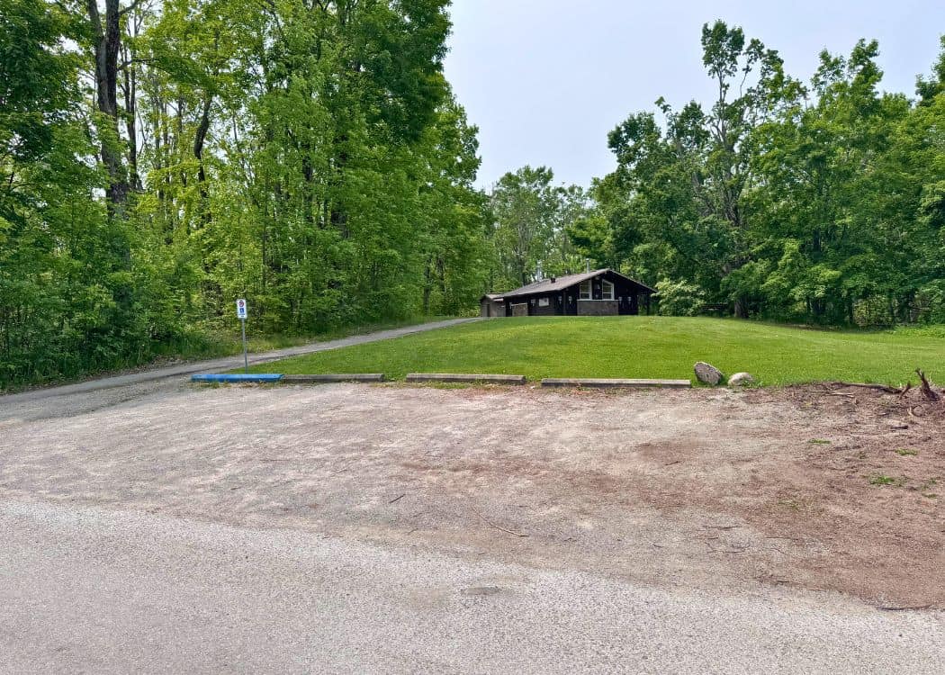 Bass Lake Provincial Park - Parking Lot at Comfort Station