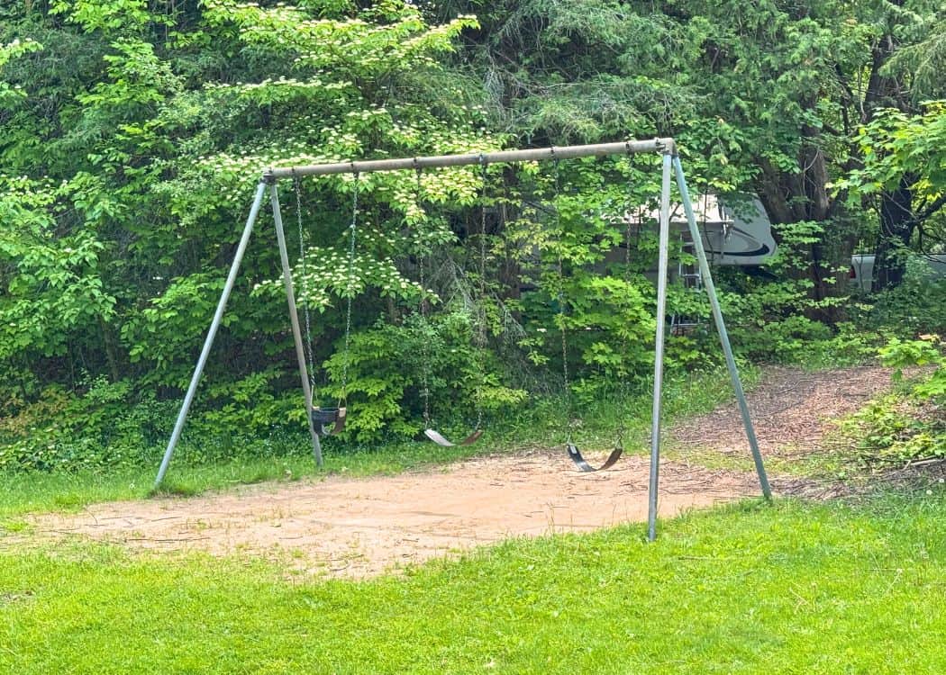 Bass Lake Provincial Park - Swingset in Eastside Campground