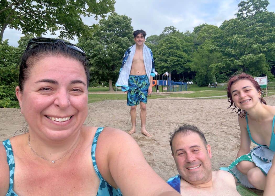 Bass Lake Provincial Park - Us enjoying the beach