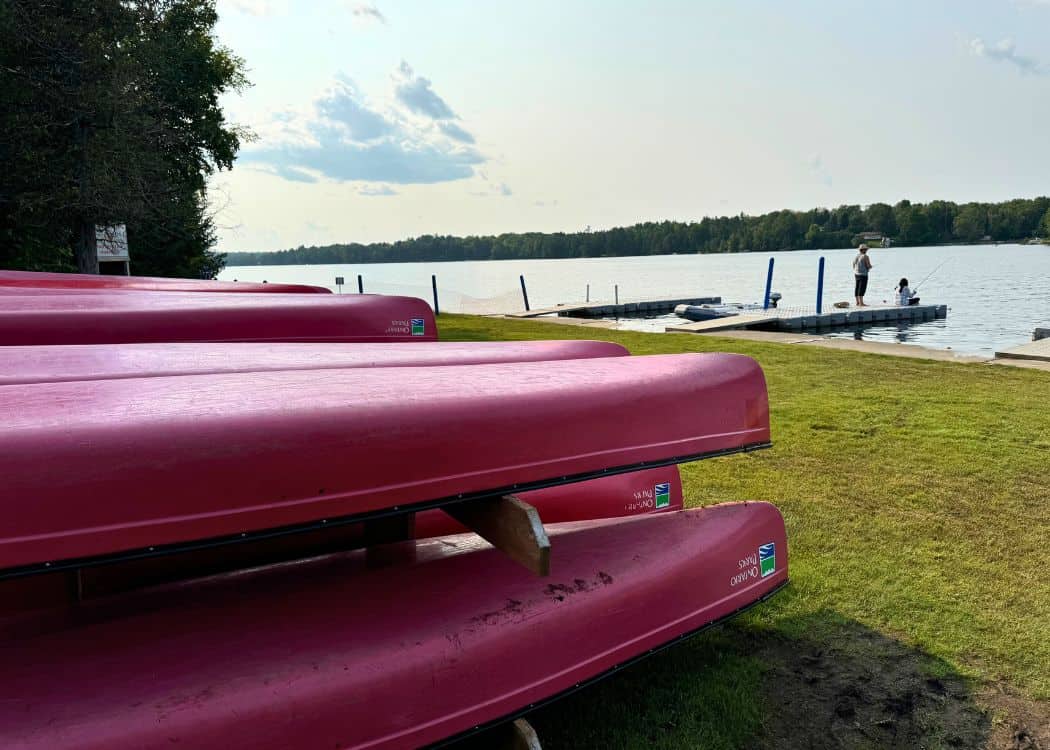 Silver Lake Provincial Park - Canoes at Main Beach