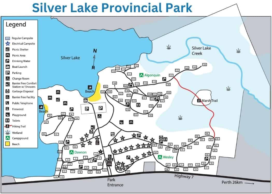 Silver Lake Provincial Park - Park Map