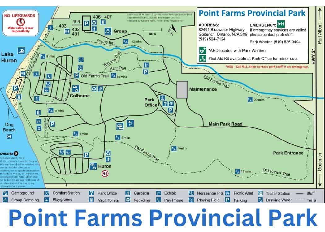 Point Farms Provincial Park - Map