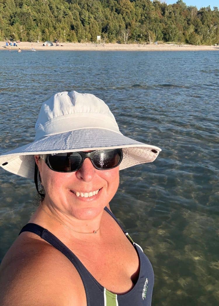 Point Farms Provincial Park - Me in the clear water of Lake Huron