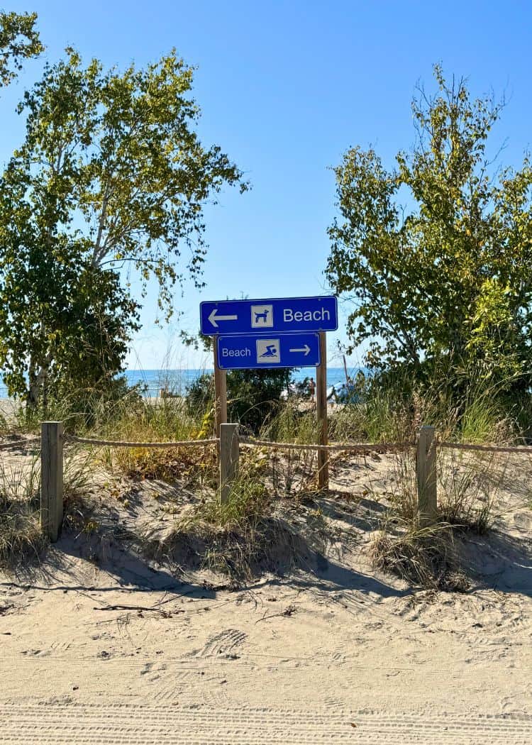 Point Farms Provincial Park - Sign on Beach