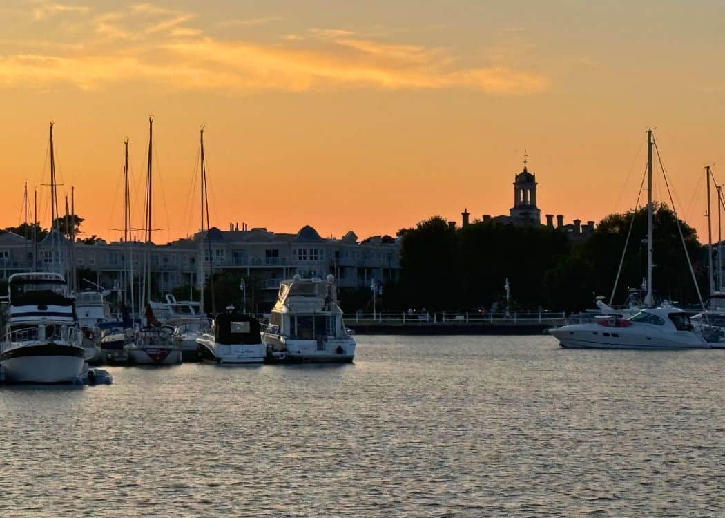 Victoria Park Campground - Marina at sunset