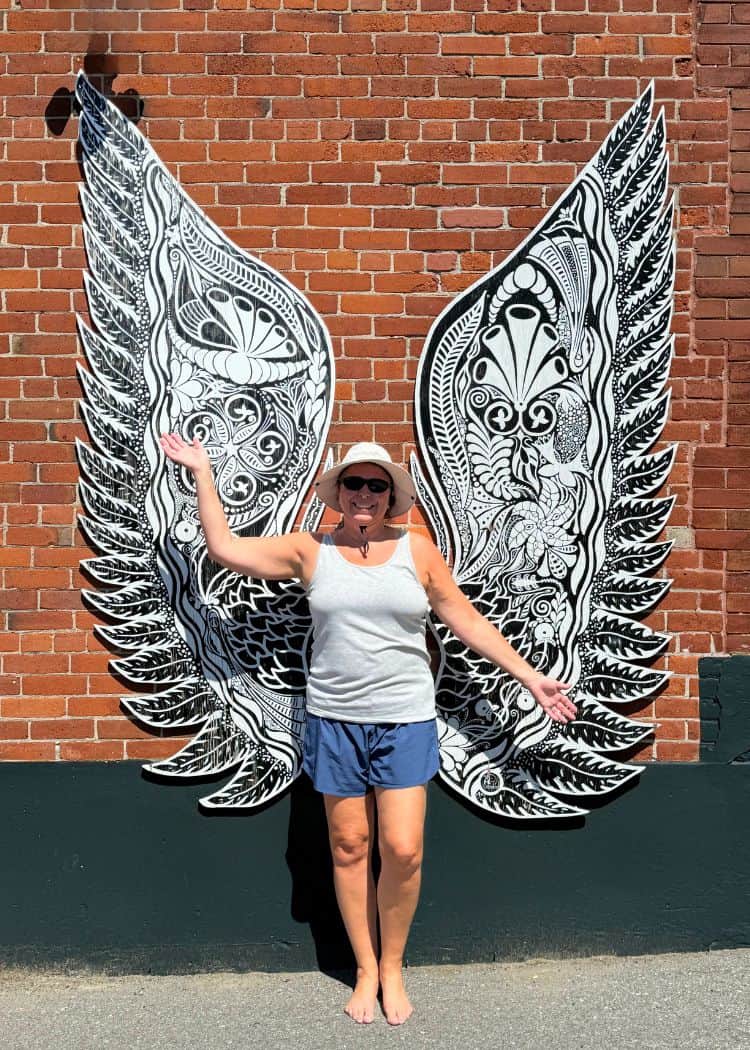 Victoria Park Campground - Me with wings mural