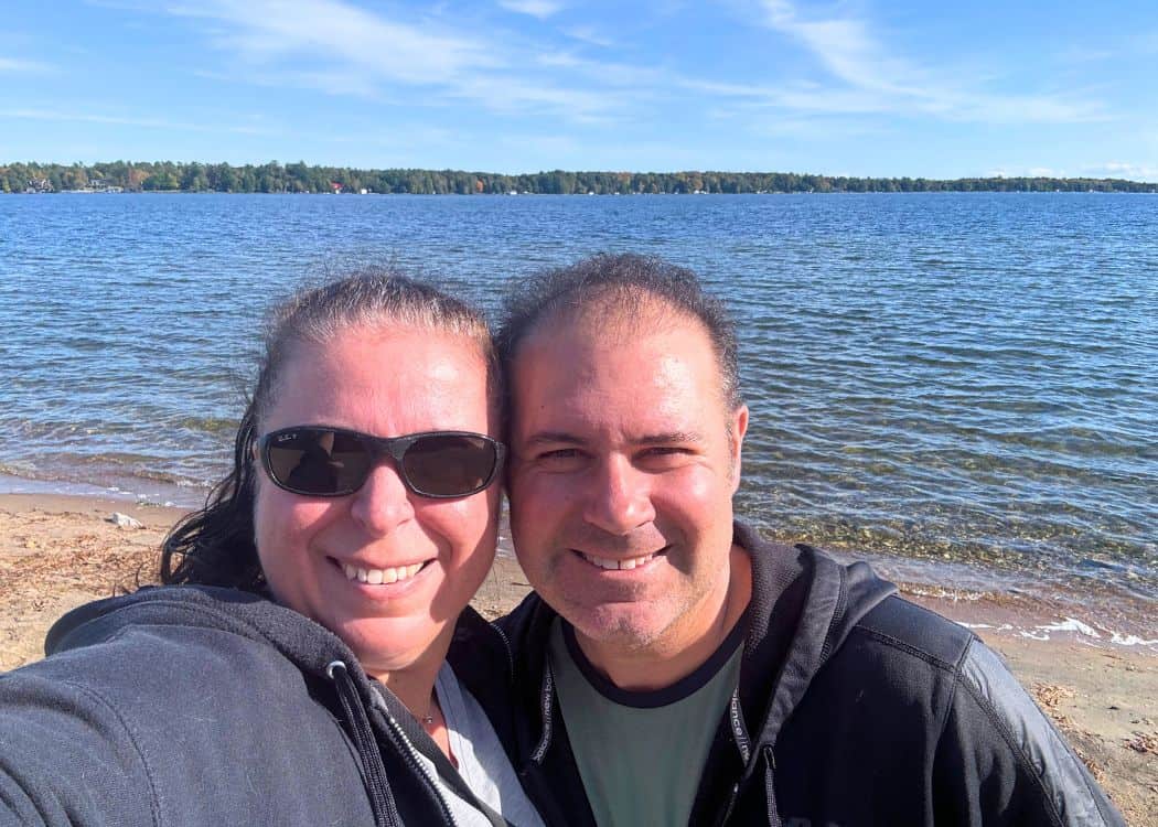 Balsam Lake Provincial Park - Hubby and I at the Beach