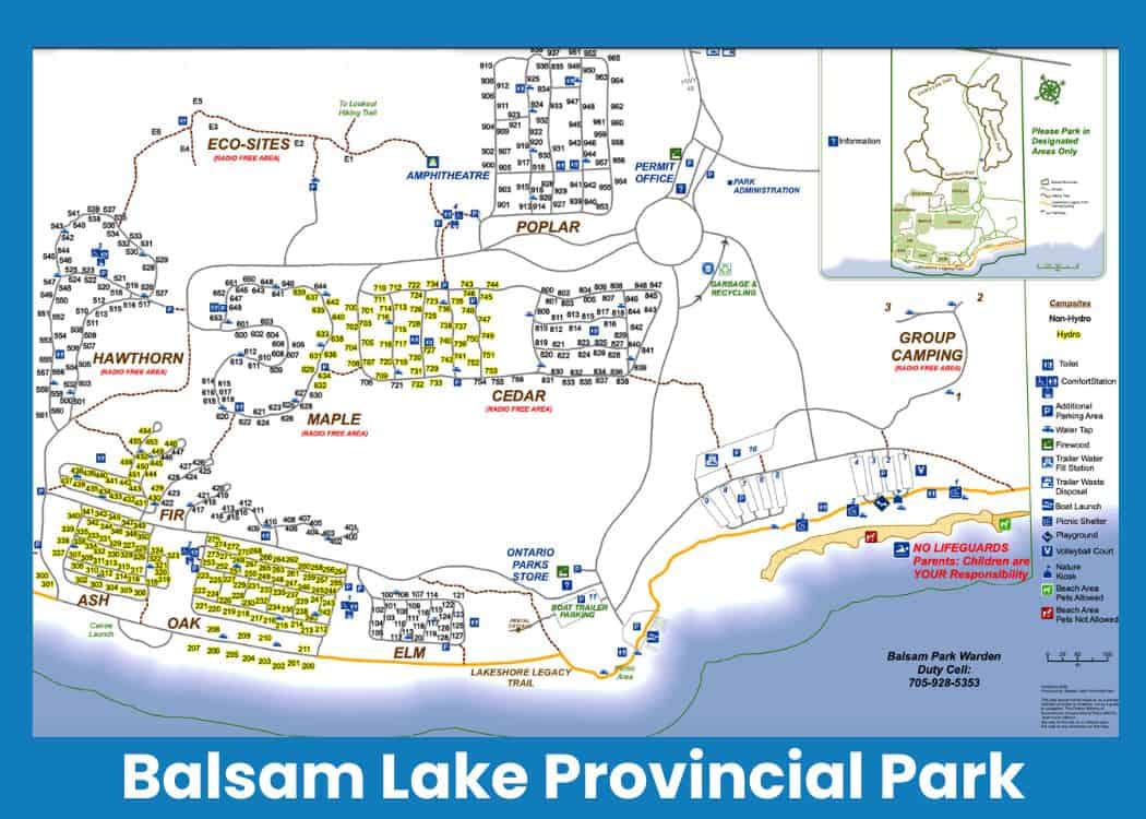 Balsam Lake Provincial Park - Map