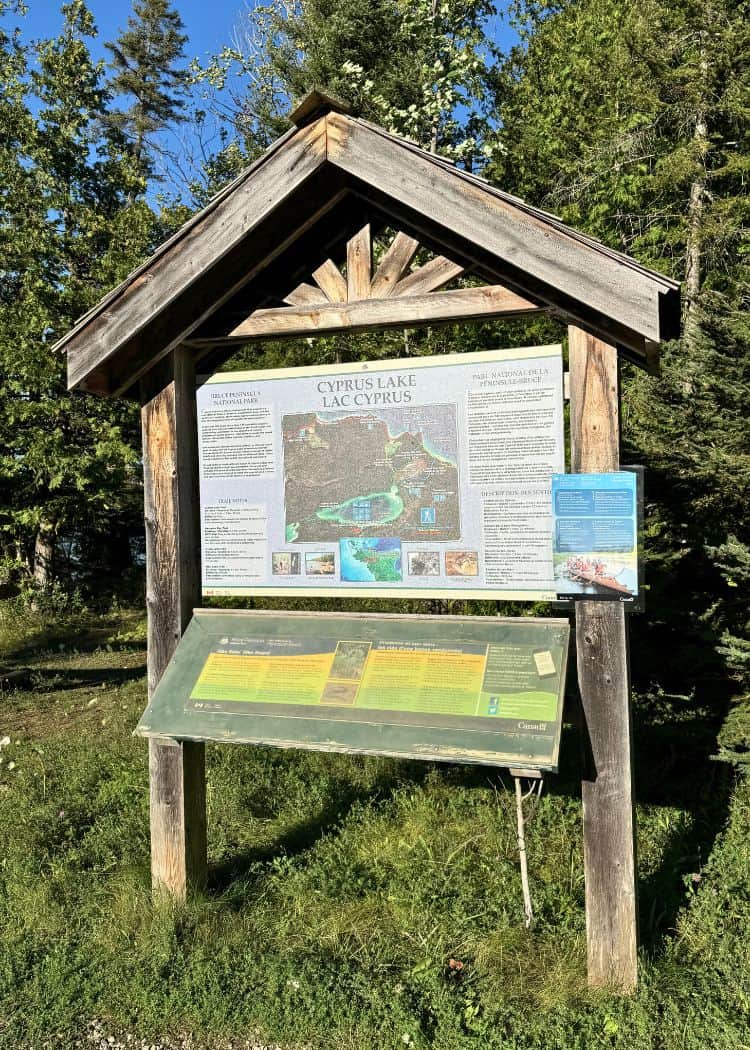 Bruce Peninsula National Park - Cyprus Lake Trail Sign