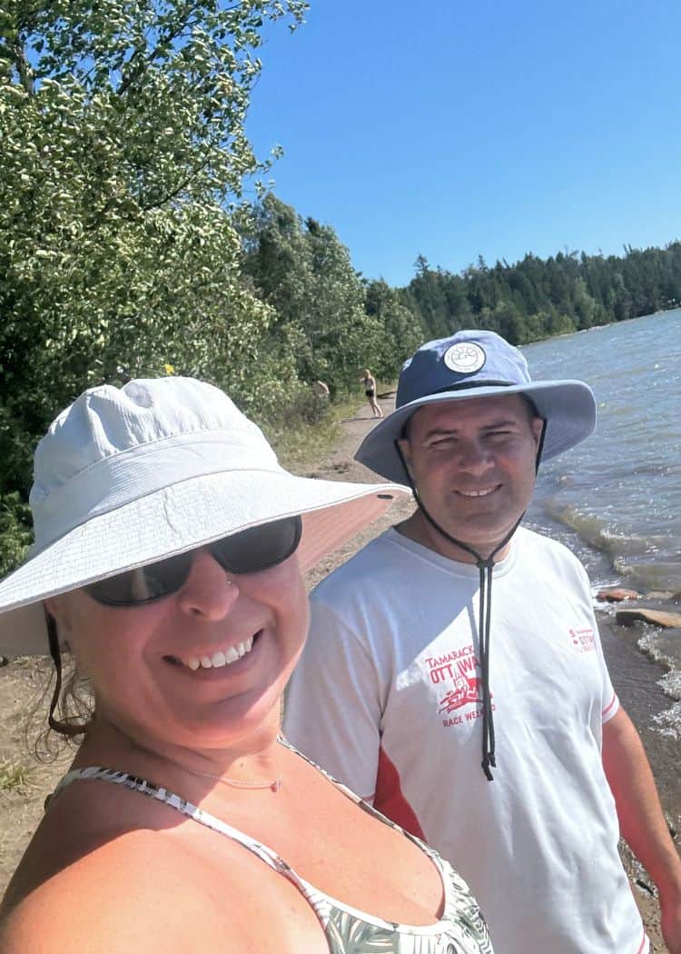 Bruce Peninsula National Park - John and I at the beach on Cyprus Lake