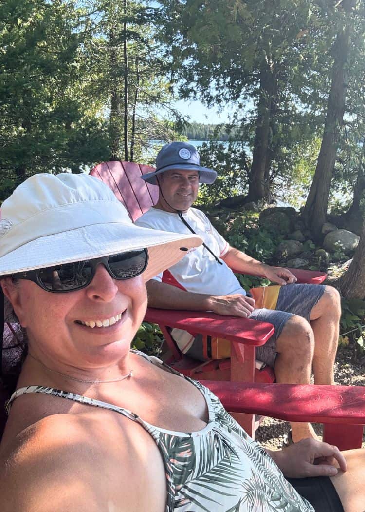 Bruce Peninsula National Park - John and I sitting in the Parks Canada Red Chairs