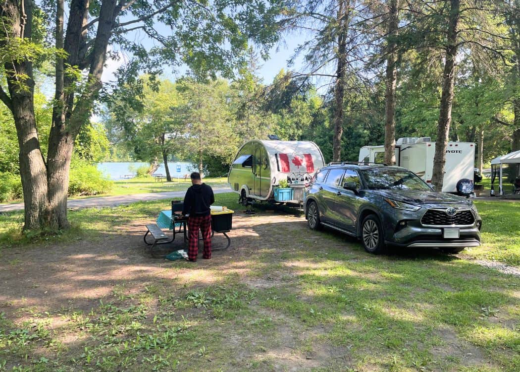 McRae Point Provincial Park - Making breakfast at our campsite