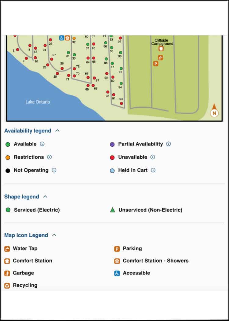 Ontario Provincial Parks - Map Legend