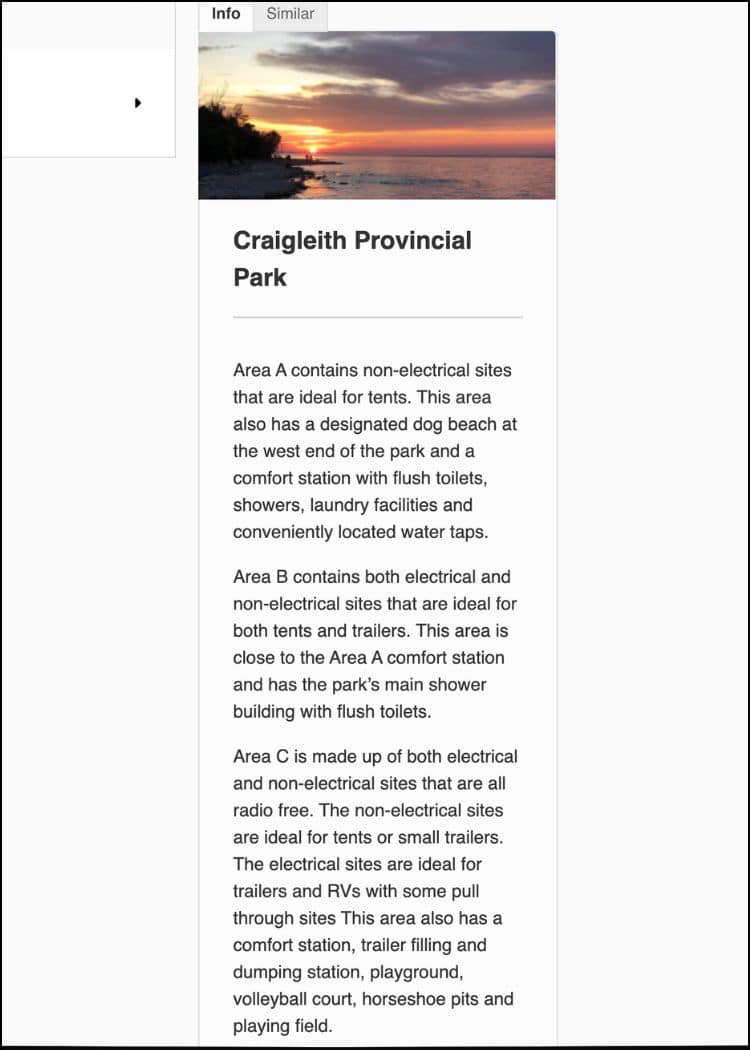 Ontario Provincial Parks - Park Description