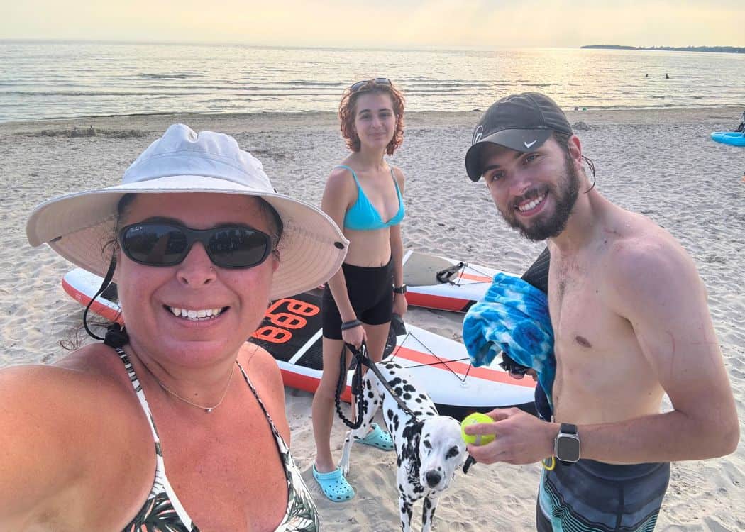 Sandbanks Provincial Park - Family on the beach at dusk