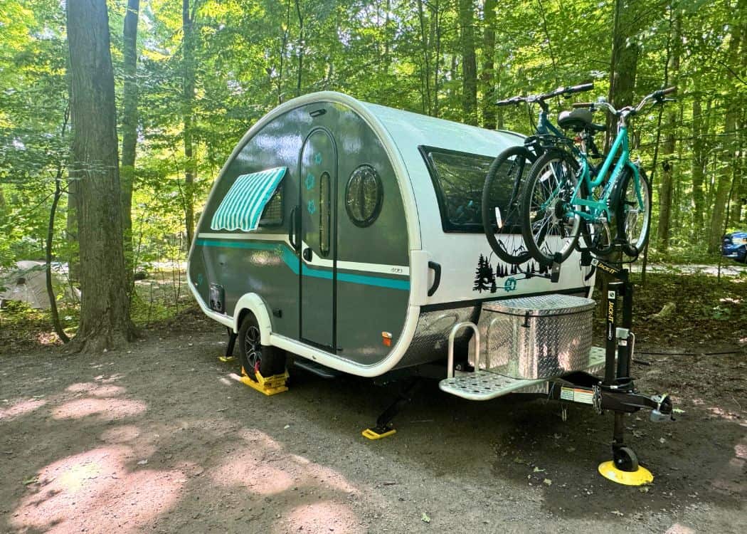 Sandbanks Provincial Park - Nellie sitting in our campsite