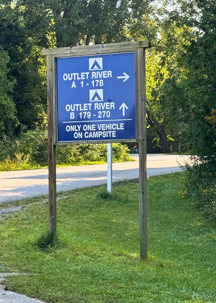 Sandbanks Provincial Park - Outlet River Sign