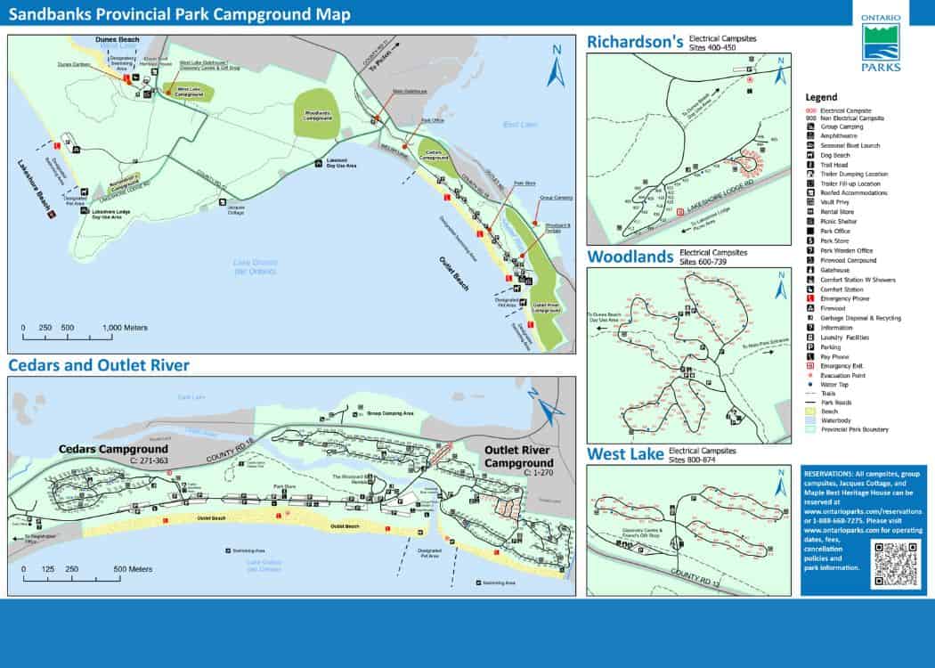 Sandbanks Provincial Park - Park Map