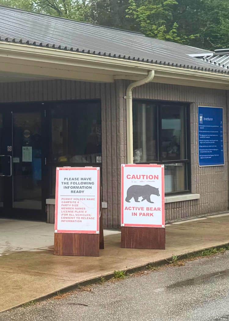 Active Bear in Park Sign at Gatehouse