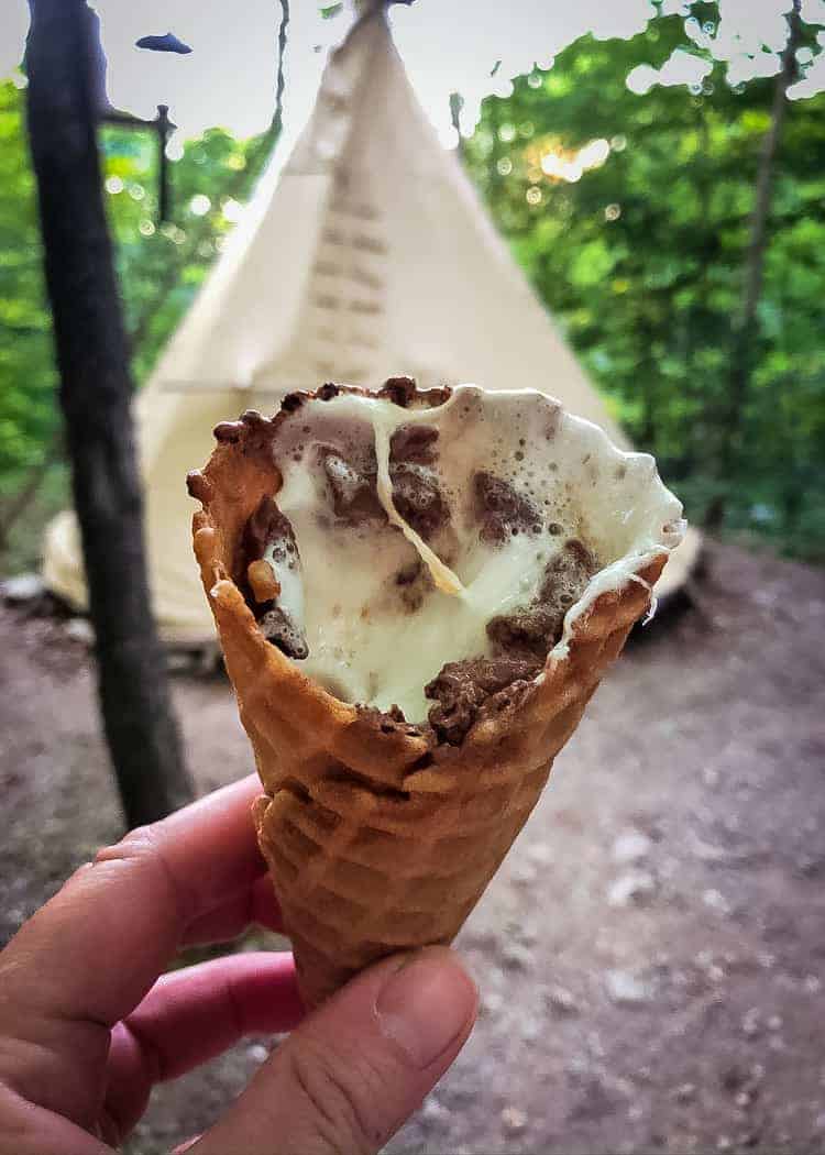 Ice Cream Cone Camping-Smores
