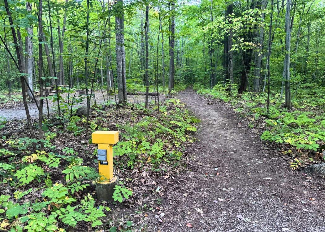 Awenda Provincial Park - Pedestal at entrance to campsite