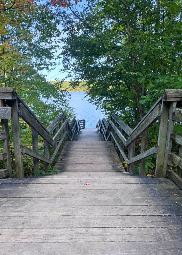 Awenda Provincial Park - Stairs down to lKettles Lake