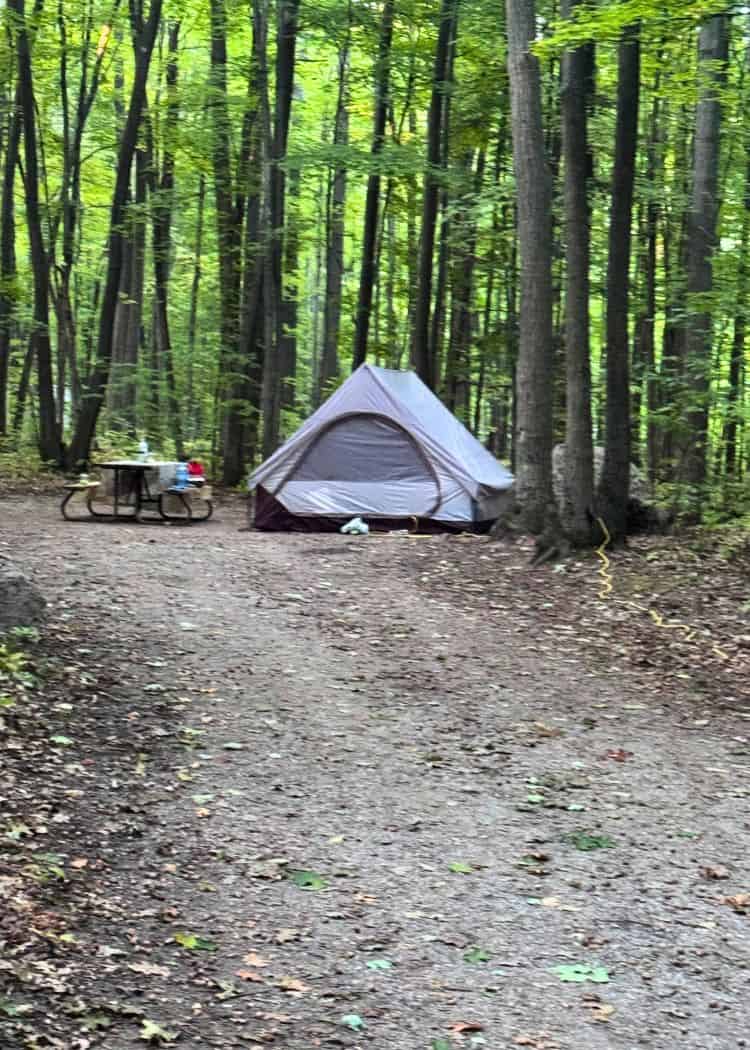 Awenda Provincial Park - Tent in campsite