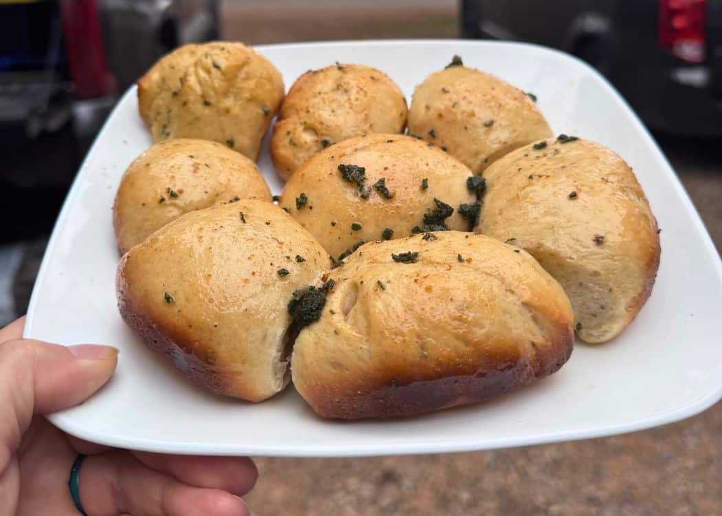 Brown Butter Sage Buns - Made at campsite using the Omnia oven