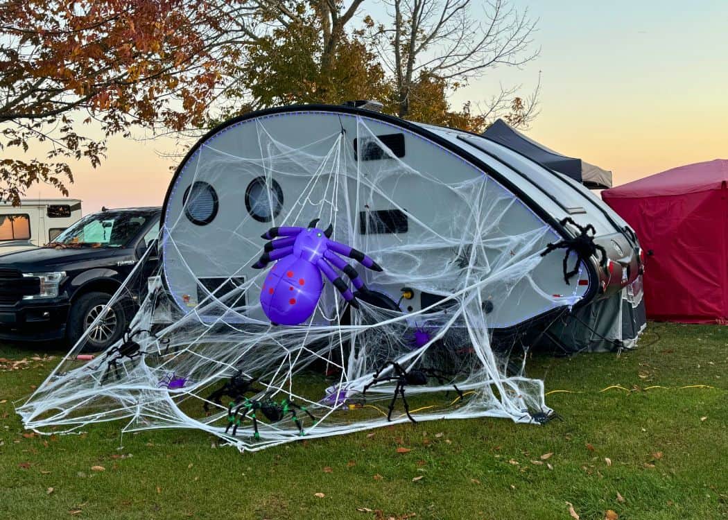 Ontario Parks Halloween - TAB 400 decorated with Spider and web