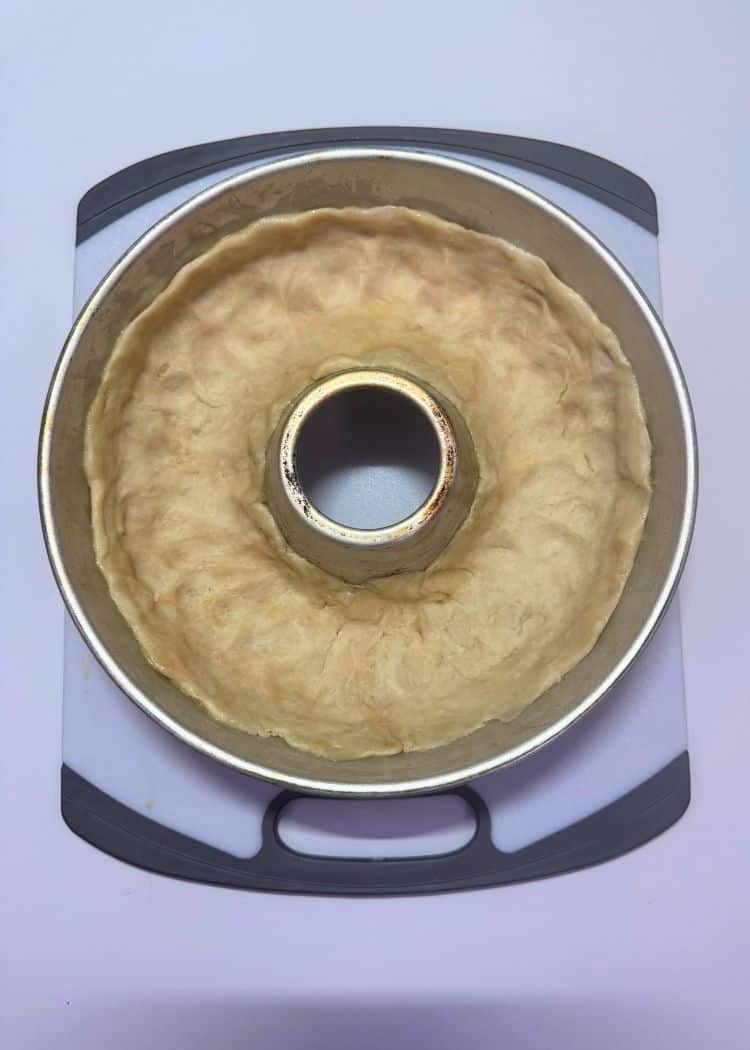 Pumpkin Pie Omnia Recipe - Crust flattened in Omnia Pan