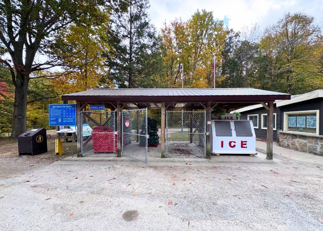 Wheatley Provincial Park - Ice and firewood at gatehouse