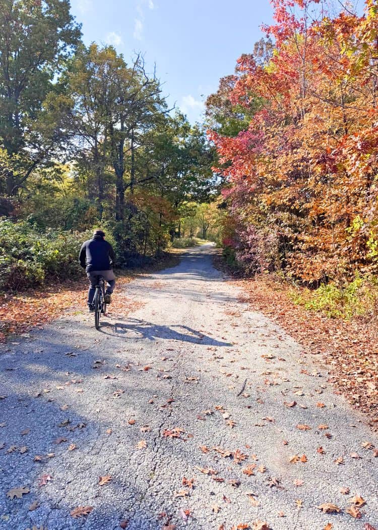Wheatley Provincial Park - John riding his bike on the trail