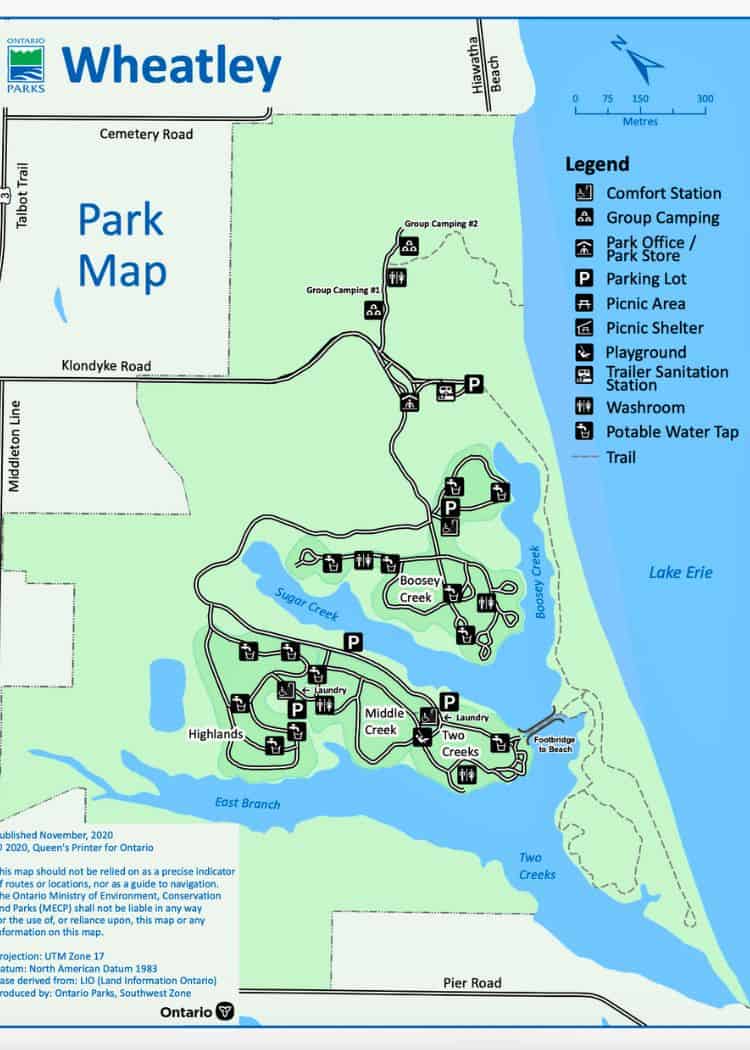 Wheatley Provincial Park - Wheatley Park Map