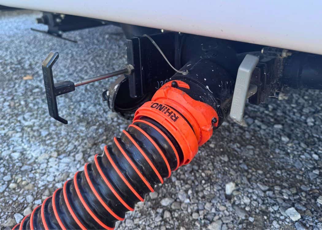 Dump Station - Black Tank valve in open position