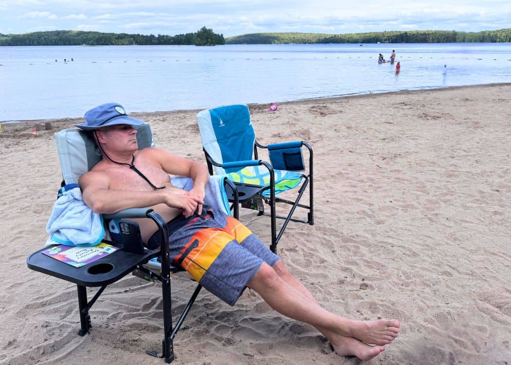 Mikisew Provincial Park - John lounging at the beach