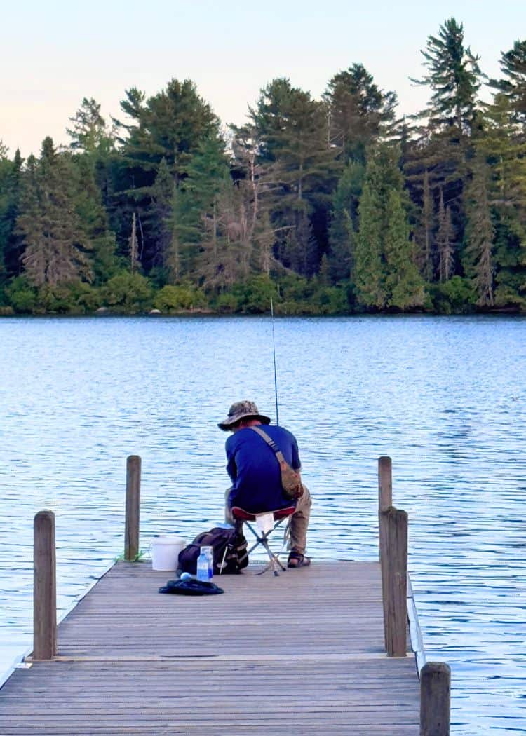 Mikisew Provincial Park - Someone fishing at the boat launch dock