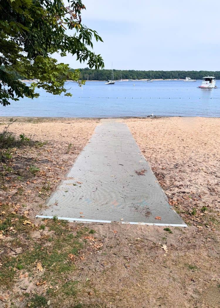 Killbear Provincial Park - Accessibility mat at day use beach
