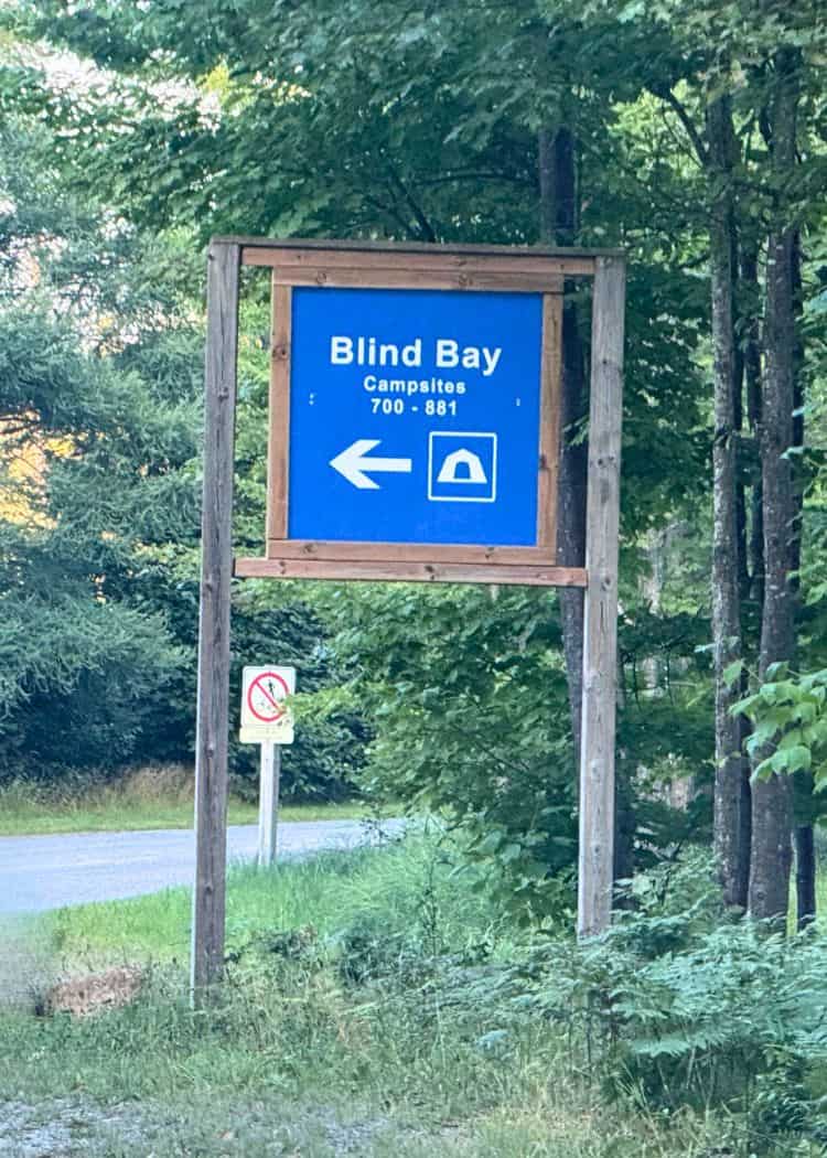 Killbear Provincial Park - Blind Bay Campground sign