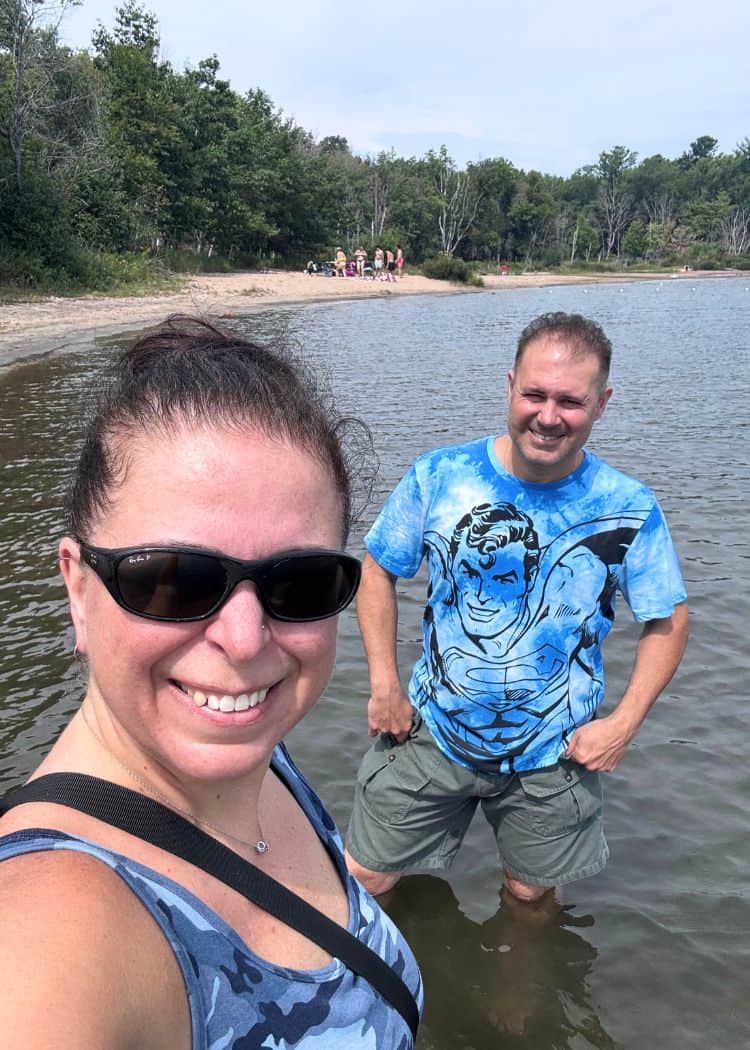 Killbear Provincial Park - Us in the water at the day-use beach