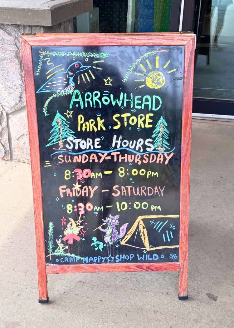 Arrowhead Provincial Park - Park Store Sign