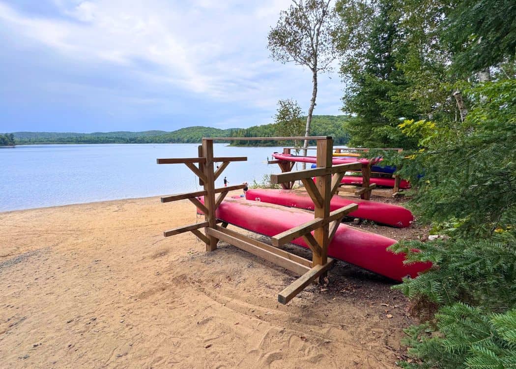 Arrowhead Provincial Park - Red Kayaks on the beach